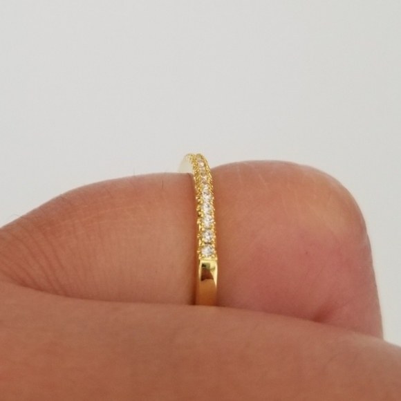 18k Yellow Gold Pave Band - Picture 8 of 8